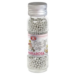 Mariarosa - Mariarosa Perline di zucchero color argento senza glutine per la decorazione di dolci 70g